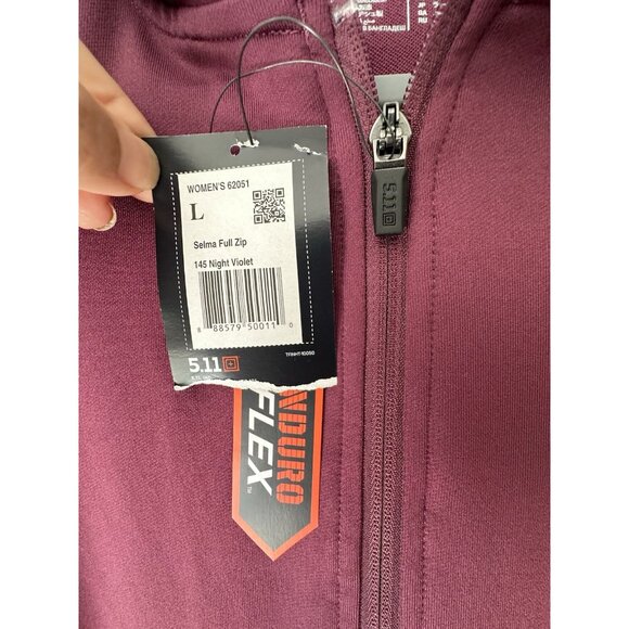 NWT 5.11 Tactical Women's Selma Full Zip Hoodie in Burgundy women’s size Large - Picture 3 of 7